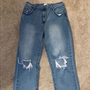 High waisted jeans